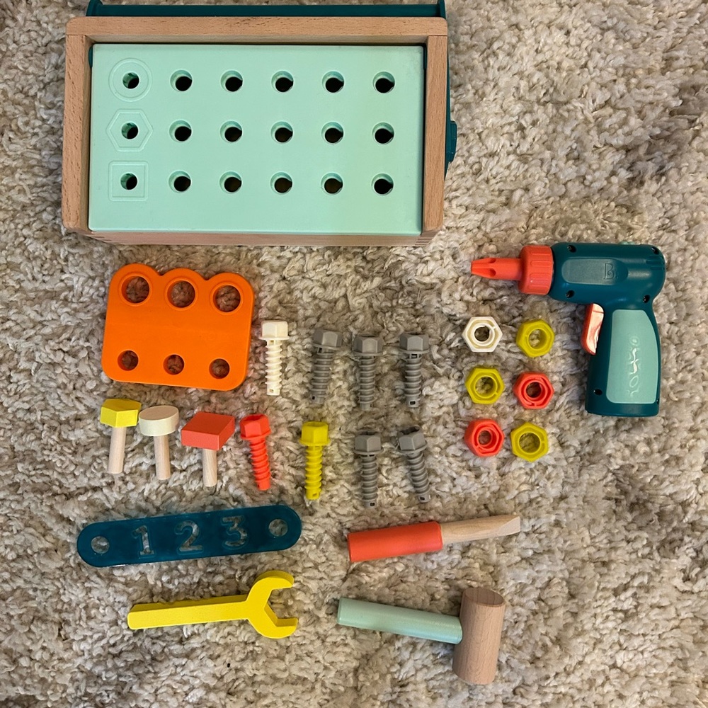B Toys wooden tool box